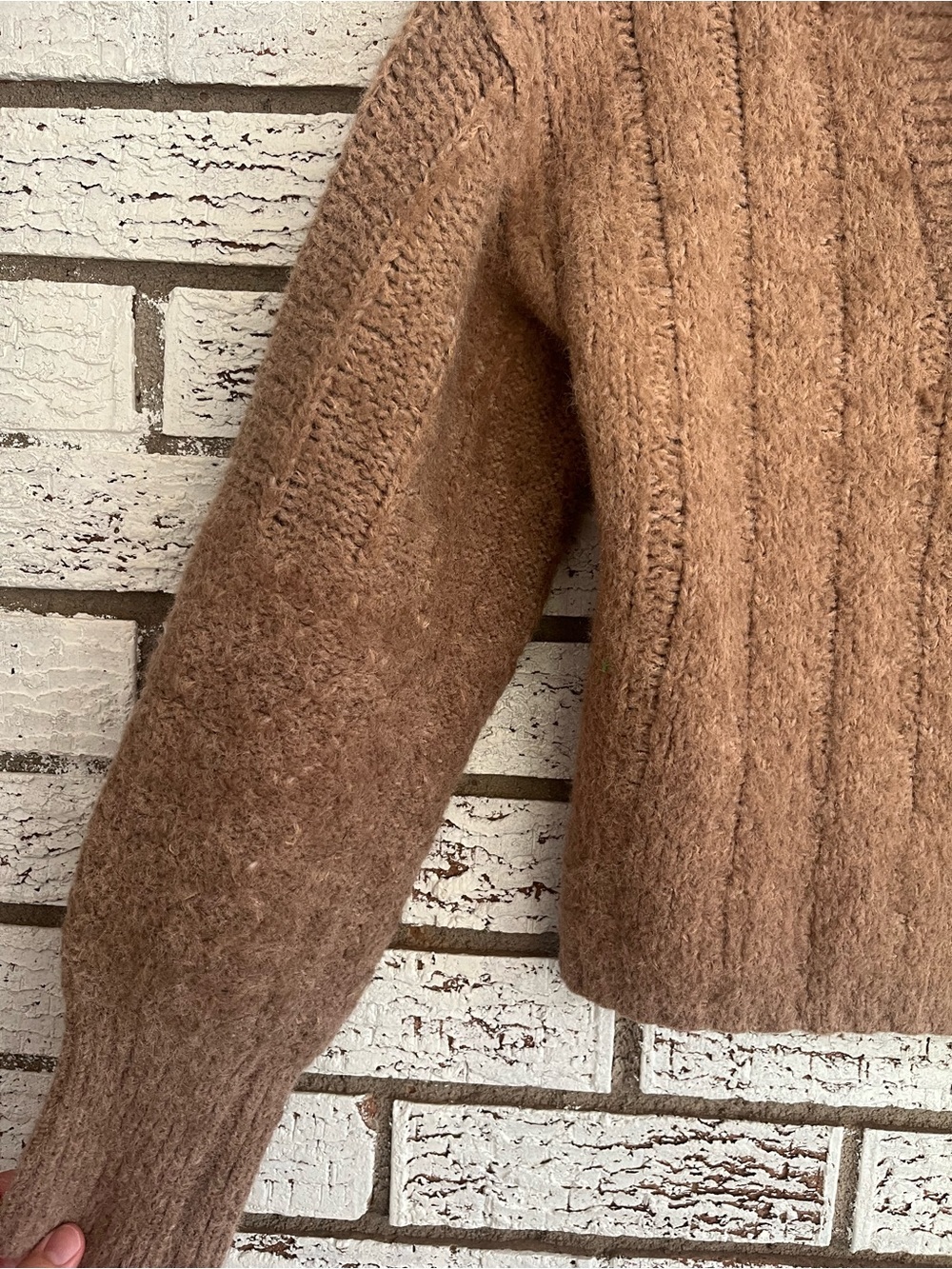 Anthropologie Pilcro Maggie Rib Knit V Neck Sweater Brown Long Sleeve S - Picture 4 of 8